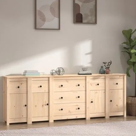 Sideboard aus massivem Kiefernholz, 230 x 35 x 80 cm von vidaXL, Sideboards - Ref: Foro24-3114094, Preis: 332,69 €, Rabatt: %