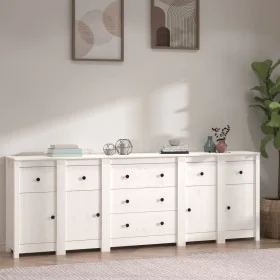 Solid white pine wood sideboard 230 x 35 x 80 cm by vidaXL, Sideboards - Ref: Foro24-3114095, Price: 381,27 €, Discount: %