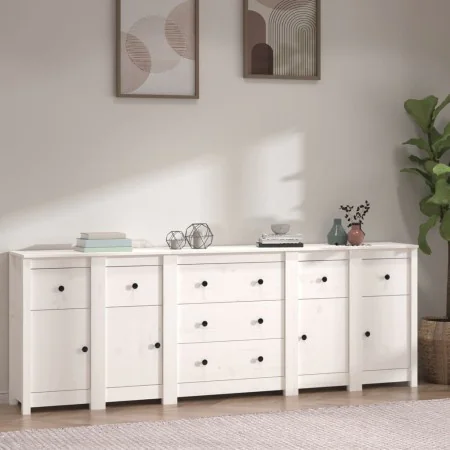Solid white pine wood sideboard 230 x 35 x 80 cm by vidaXL, Sideboards - Ref: Foro24-3114095, Price: 396,29 €, Discount: %