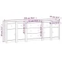 Aparador de madera maciza de pino blanco 230 x 35 x 80 cm de vidaXL, Aparadores - Ref: Foro24-3114095, Precio: 391,25 €, Desc...