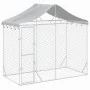 Außenzwinger mit silberverzinkter Stahlmarkise 3x1,5x2,5 m von vidaXL, Hundehütten und Zäune - Ref: Foro24-153680, Preis: 193...