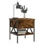 Smoked oak engineered wood bedside table 40x42x45 cm by vidaXL, Nightstands - Ref: Foro24-825957, Price: 49,25 €, Discount: %
