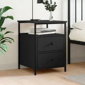 Engineered wood black bedside table 44x45x60 cm by vidaXL, Nightstands - Ref: Foro24-826003, Price: 71,51 €, Discount: %
