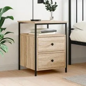 Mesita de noche madera de ingeniería roble Sonoma 44x45x60 cm de vidaXL, Mesitas de noche - Ref: Foro24-826005, Precio: 60,56...