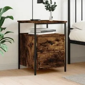 Smoked oak engineered wood bedside table 44x45x60 cm by vidaXL, Nightstands - Ref: Foro24-826007, Price: 53,36 €, Discount: %