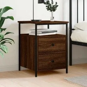 Oak brown engineered wood bedside table 44x45x60 cm by vidaXL, Nightstands - Ref: Foro24-826011, Price: 62,65 €, Discount: %