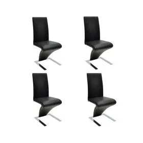Esszimmerstühle 4 Einheiten aus schwarzem Kunstleder von vidaXL, Essstühle - Ref: Foro24-160563, Preis: 496,74 €, Rabatt: %
