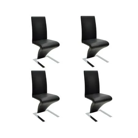 Esszimmerstühle 4 Einheiten aus schwarzem Kunstleder von vidaXL, Essstühle - Ref: Foro24-160563, Preis: 497,98 €, Rabatt: %