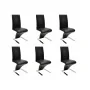 Sillas de comedor 6 unidades cuero sintético negro de vidaXL, Sillas de comedor - Ref: Foro24-160564, Precio: 729,50 €, Descu...