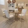 Freischwinger-Esszimmerstühle, 4 Einheiten, weißes Kunstleder von vidaXL, Essstühle - Ref: Foro24-270163, Preis: 319,77 €, Ra...