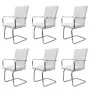 Cantilever dining chairs 6 units white synthetic leather by vidaXL, dining chairs - Ref: Foro24-270165, Price: 504,07 €, Disc...