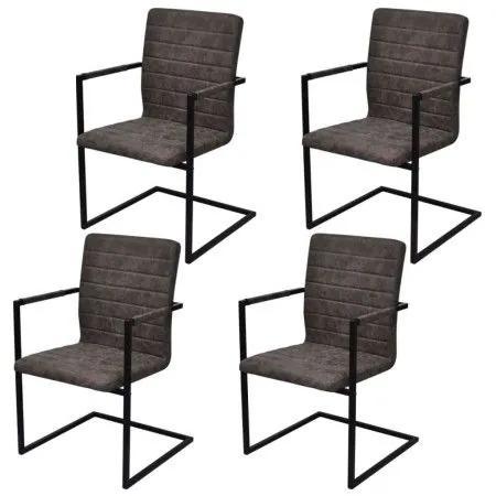 Cantilever dining chairs 4 units brown synthetic leather by vidaXL, dining chairs - Ref: Foro24-272413, Price: 356,74 €, Disc...
