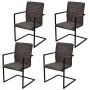 Sillas voladizas de comedor 4 unidades cuero sintético marrón de vidaXL, Sillas de comedor - Ref: Foro24-272413, Precio: 356,...