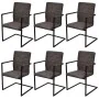 Cantilever dining chairs 6 units brown artificial leather by vidaXL, dining chairs - Ref: Foro24-272414, Price: 533,48 €, Dis...