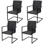 Cantilever dining chairs 4 units black synthetic leather by vidaXL, dining chairs - Ref: Foro24-272415, Price: 395,95 €, Disc...