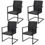 Sillas de comedor voladizas 4 unidades cuero sintético negro de vidaXL, Sillas de comedor - Ref: Foro24-272415, Precio: 413,9...