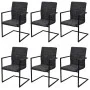 Sillas voladizas de comedor 6 unidades cuero sintético negro de vidaXL, Sillas de comedor - Ref: Foro24-272416, Precio: 660,5...