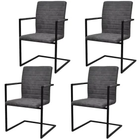 Cantilever dining chairs 4 units gray synthetic leather by vidaXL, dining chairs - Ref: Foro24-272417, Price: 357,33 €, Disco...