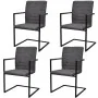 Sillas voladizas de comedor 4 unidades cuero sintético gris de vidaXL, Sillas de comedor - Ref: Foro24-272417, Precio: 355,15...