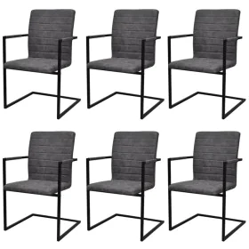 Freischwingende Esszimmerstühle 6 Stück Kunstleder grau von vidaXL, Essstühle - Ref: Foro24-272418, Preis: 534,55 €, Rabatt: %