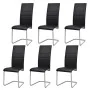 Sillas voladizas de comedor 6 unidades cuero sintético negro de vidaXL, Sillas de comedor - Ref: Foro24-272420, Precio: 331,5...