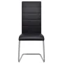 Freischwinger-Esszimmerstühle 6-teilig aus schwarzem Kunstleder von vidaXL, Essstühle - Ref: Foro24-272420, Preis: 331,54 €, ...