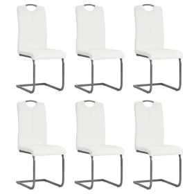 Cantilever dining chairs 6 units white synthetic leather by vidaXL, dining chairs - Ref: Foro24-275464, Price: 355,81 €, Disc...