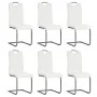 Cantilever dining chairs 6 units white synthetic leather by vidaXL, dining chairs - Ref: Foro24-275464, Price: 355,79 €, Disc...