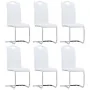 Sillas voladizas de comedor 6 unidades cuero sintético blanco de vidaXL, Sillas de comedor - Ref: Foro24-278835, Precio: 445,...