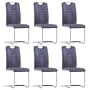 Cantilever dining chairs 6 pcs artificial suede leather gray by vidaXL, dining chairs - Ref: Foro24-278839, Price: 405,33 €, ...