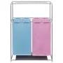 Dirty clothes sorting basket 2 units 2 sections with clothesline by vidaXL, Laundry baskets - Ref: Foro24-3051493, Price: 47,...