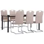 Cappuccino-colored synthetic leather 7-piece dining set by vidaXL, Furniture sets for kitchens and dining rooms - Ref: Foro24...