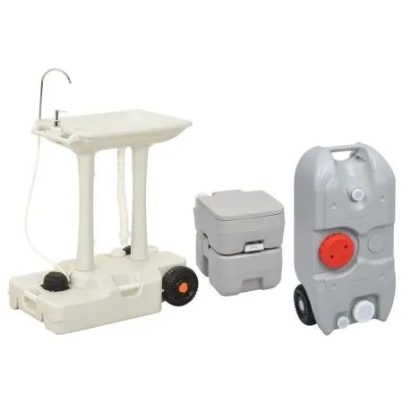 Toilet set with sink and portable water tank for camping by vidaXL, Camping and hiking - Ref: Foro24-3154913, Price: 436,41 €...