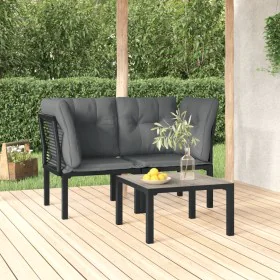 Garden furniture set 3 pieces black and gray synthetic rattan by vidaXL, Garden sets - Ref: Foro24-3187730, Price: 172,20 €, ...