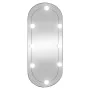 Oval wall mirror with glass LED lights 35x80 cm by vidaXL, Mirrors - Ref: Foro24-3189162, Price: 43,54 €, Discount: %