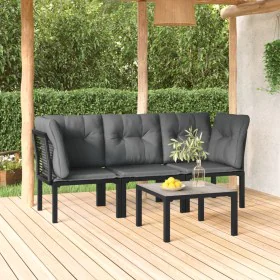 Garden furniture set 4 pieces black and gray synthetic rattan by vidaXL, Garden sets - Ref: Foro24-3187732, Price: 192,03 €, ...