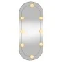 Espejo de pared ovalado con luces LED vidrio 35x80 cm de vidaXL, Espejos - Ref: Foro24-3189162, Precio: 43,48 €, Descuento: %