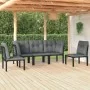 Garden furniture set 5 pieces black and gray synthetic rattan by vidaXL, Garden sets - Ref: Foro24-3187736, Price: 262,35 €, ...