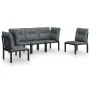 Garden furniture set 5 pieces black and gray synthetic rattan by vidaXL, Garden sets - Ref: Foro24-3187736, Price: 262,35 €, ...