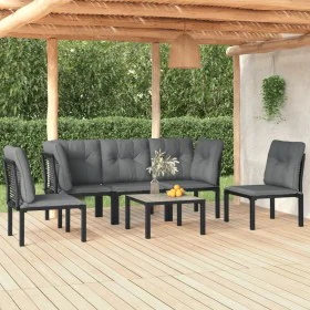 Garden furniture set 6 pieces black and gray synthetic rattan by vidaXL, Garden sets - Ref: Foro24-3187737, Price: 309,65 €, ...