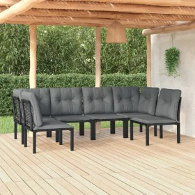 6-piece garden furniture set in black and grey synthetic rattan by vidaXL, Garden sets - Ref: Foro24-3187738, Price: 324,29 €...