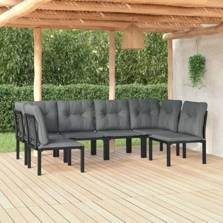 6-piece garden furniture set in black and grey synthetic rattan by vidaXL, Garden sets - Ref: Foro24-3187738, Price: 324,29 €...