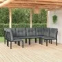 6-piece garden furniture set in black and grey synthetic rattan by vidaXL, Garden sets - Ref: Foro24-3187738, Price: 324,29 €...