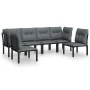 6-piece garden furniture set in black and grey synthetic rattan by vidaXL, Garden sets - Ref: Foro24-3187738, Price: 324,29 €...