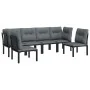 6-piece garden furniture set in black and grey synthetic rattan by vidaXL, Garden sets - Ref: Foro24-3187738, Price: 324,29 €...