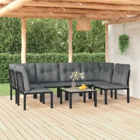 Garden furniture set 7 pieces black and gray synthetic rattan by vidaXL, Garden sets - Ref: Foro24-3187739, Price: 371,40 €, ...