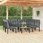 Garden furniture set 7 pieces black and gray synthetic rattan by vidaXL, Garden sets - Ref: Foro24-3187739, Price: 371,40 €, ...