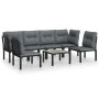 Garden furniture set 7 pieces black and gray synthetic rattan by vidaXL, Garden sets - Ref: Foro24-3187739, Price: 371,40 €, ...