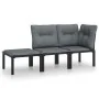 Gartenmöbel-Set 3-teilig aus schwarzem und grauem synthetischem Rattan von vidaXL, Gartensets - Ref: Foro24-3187740, Preis: 1...