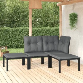 Garden furniture set 4 pieces black and gray synthetic rattan by vidaXL, Garden sets - Ref: Foro24-3187741, Price: 176,04 €, ...
